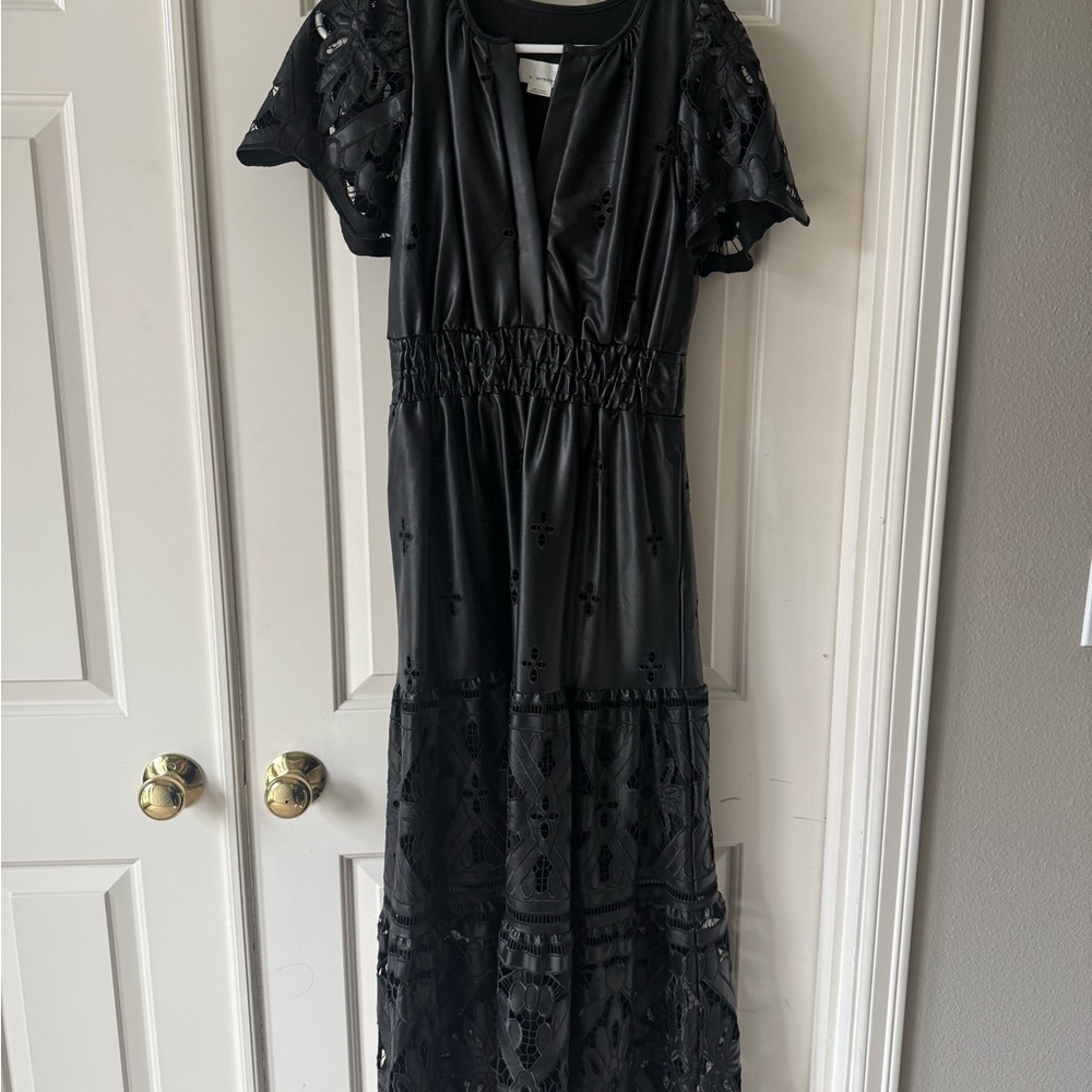 Anthropologie Black Lace Maxi Dress